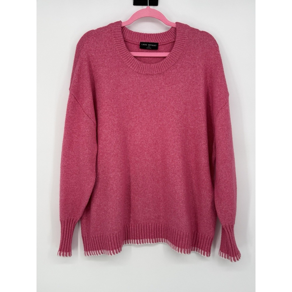 Lane Bryant Women's Pink Long Sleeve Sweater Size 18